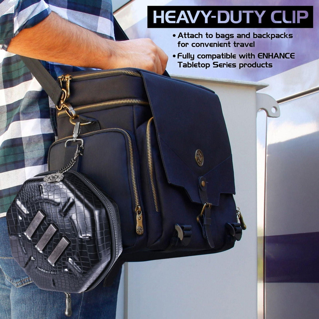 ENHANCE DnD Dice Tray and Dice Case - Dragon Black - cardcosmos