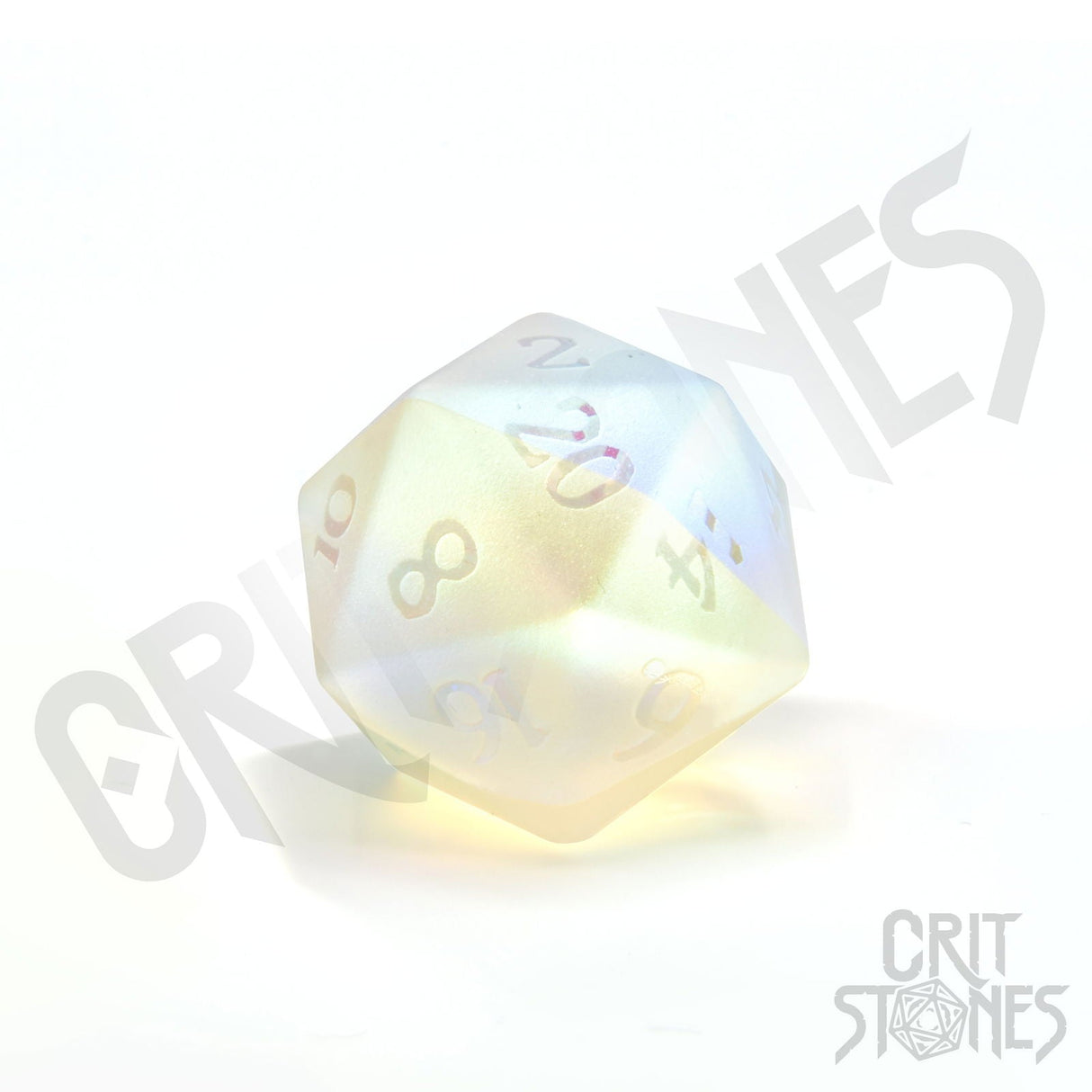Glassstaff - Prismatic Frost Glass RPG Dice Set - CritStones Dice - cardcosmos