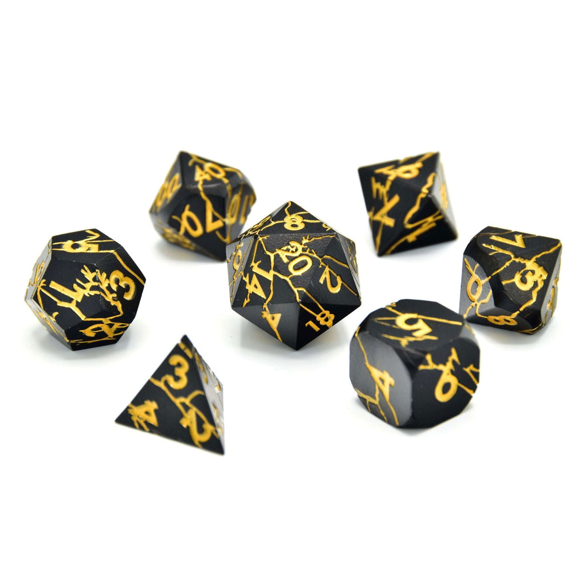 Glassstaff - Torn Mystic Metal RPG Dice Set - CritStones Dice - cardcosmos