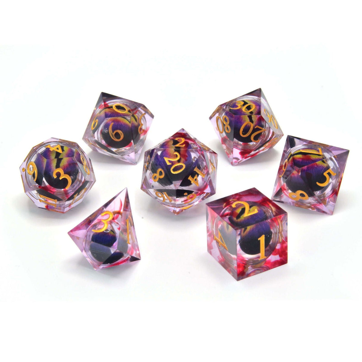 Glassstaff - Visions of the Void Floating Eye RPG Dice Set - CritStones Dice - cardcosmos