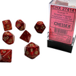 Chessex - Scarab Scarlet w/gold Signature Polyhedral 7-Würfelset - cardcosmos
