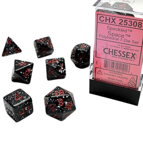 Chessex - Space Speckled Polyhedral 7-Würfelset - cardcosmos