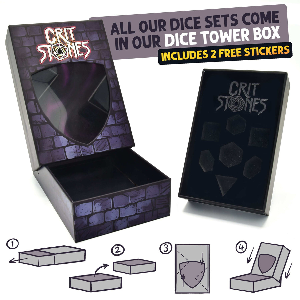 Glassstaff - Fire Giant's Gaze Floating Eye RPG Dice Set - CritStones Dice