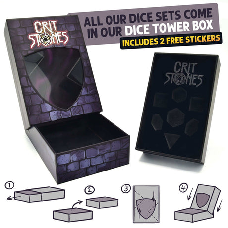 Glassstaff - Blue Bane Liquid Core RPG Dice Set - CritStones Dice - cardcosmos