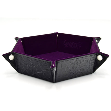 Glassstaff - Hexagonal Foldable Rolling Tray - Dragon Skin Lila - cardcosmos