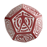 Q Workshop - D12 Hit Location Red & white die - cardcosmos